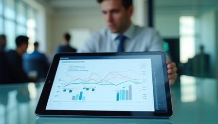 Data visualization dashboard showing business growth metrics