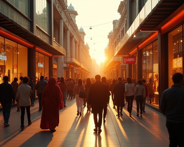 Retail environment in North India showing high consumer footfall and modern shop displays